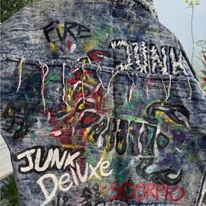 Denim jacket Scorpio hand painted